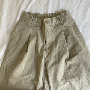 Muji Khaki Cotton Pants